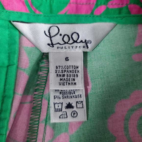 Lilly Pulitzer Green Pink Starfish Crab Classic Shorts Size 6 - Picture 2 of 2